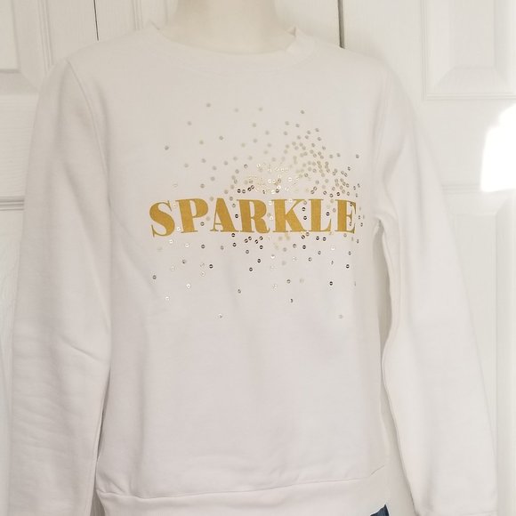 1901 White Sparkle Graphic Crewneck Sweatshirt - Picture 2 of 7